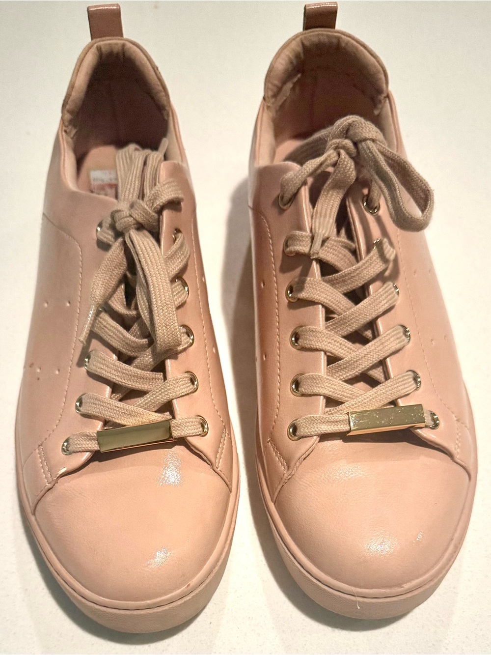 Aldo Blush Pink Low-Top Leather Sneakers